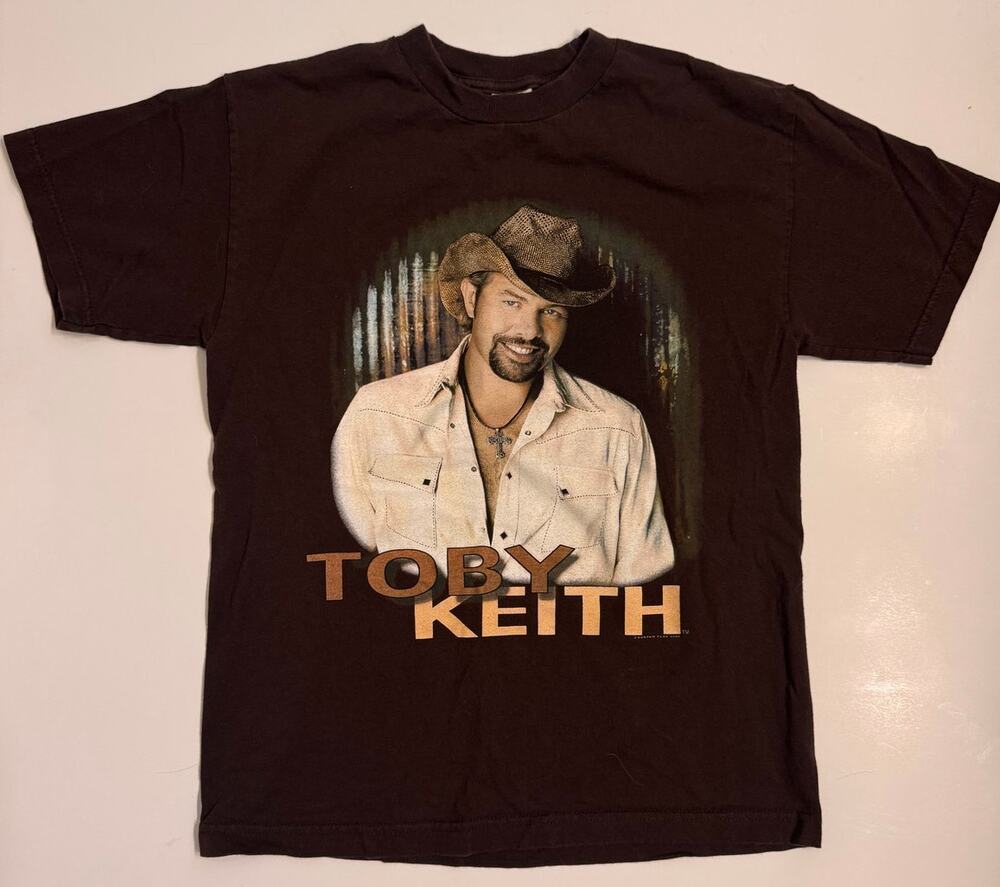 Vtg 2006 Toby Keith Hookin' Up Hangin' Out Concert T-Shirt Brown Sz M